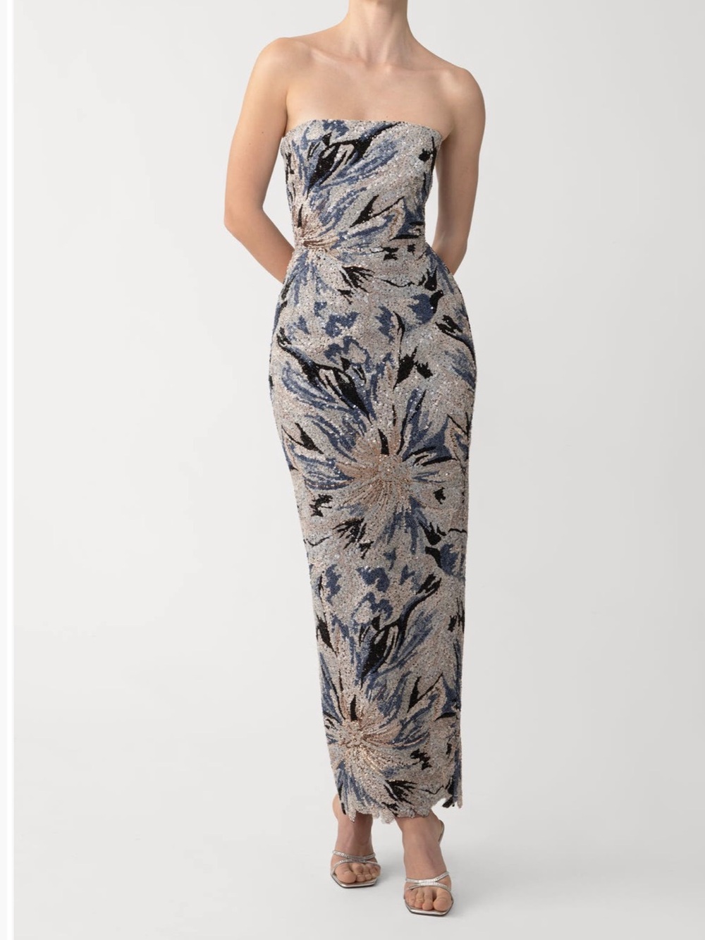SAU LEE Meryl Strapless Sequin Gown